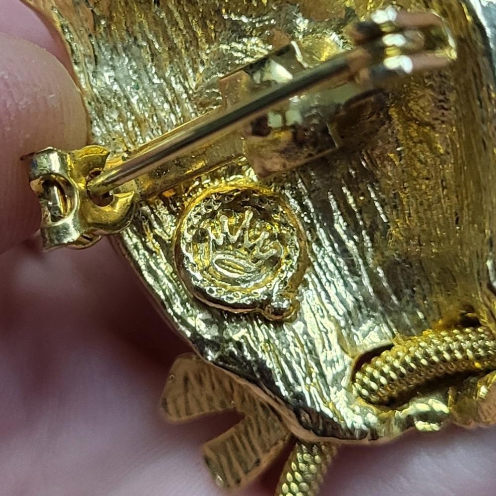 Gold Color Owl Ring with Orange Accents - Picture 5 of 5